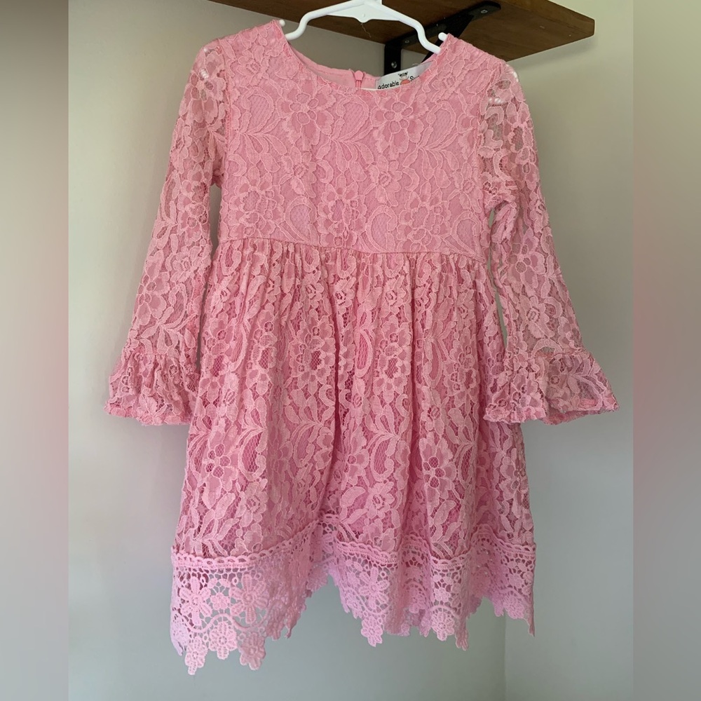 Pink Lace Kids Dress